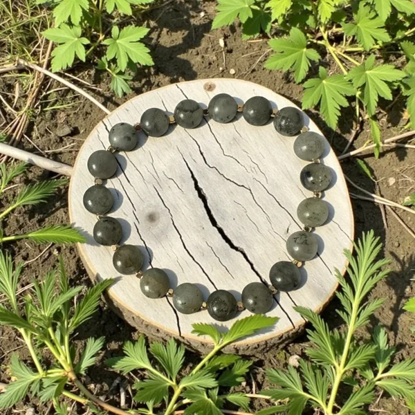 Armband -Labradorith/Gold-